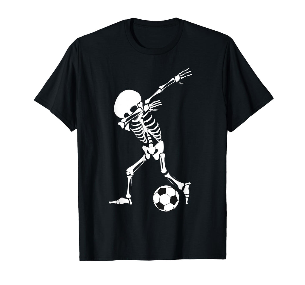 Dabbing Skeleton Soccer Funny Halloween T-Shirt - Minimalist Print Unisex - T-Shirt, Sweatshirt, Hoodie