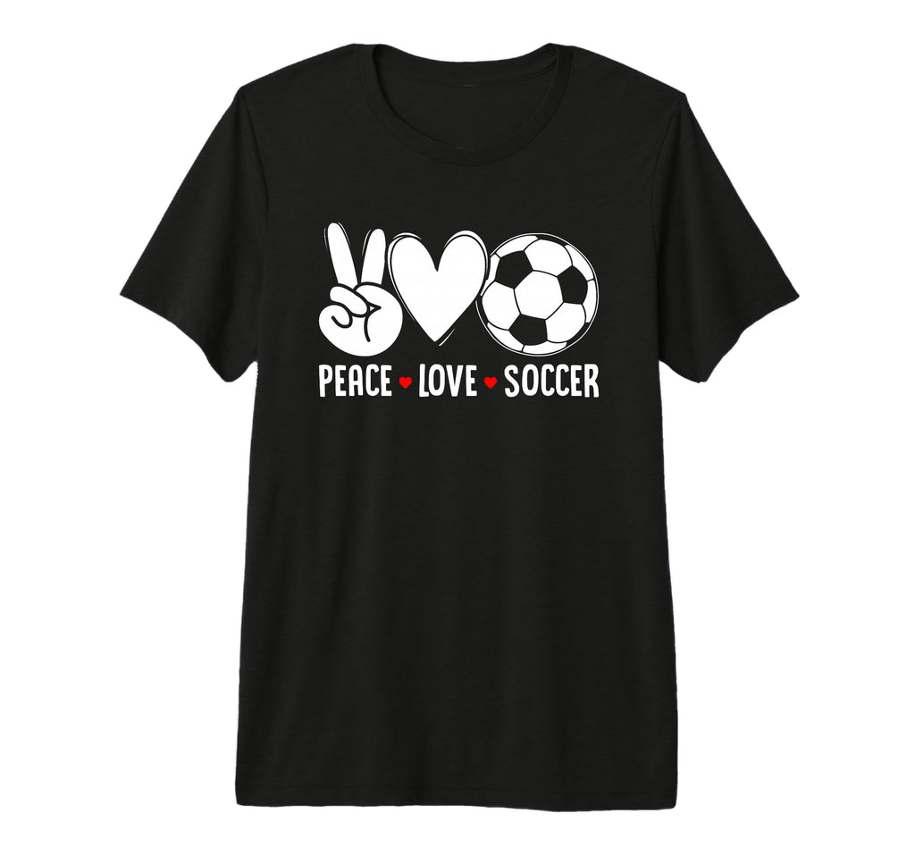 Peace Love Soccer Funny Soccer Player T-Shirt - Aesthetic Graphic Unisex - T-Shirt, Sweatshirt, Hoodie
