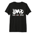 Peace Love Soccer Funny Soccer Player T-Shirt - Aesthetic Graphic Unisex - T-Shirt, Sweatshirt, Hoodie