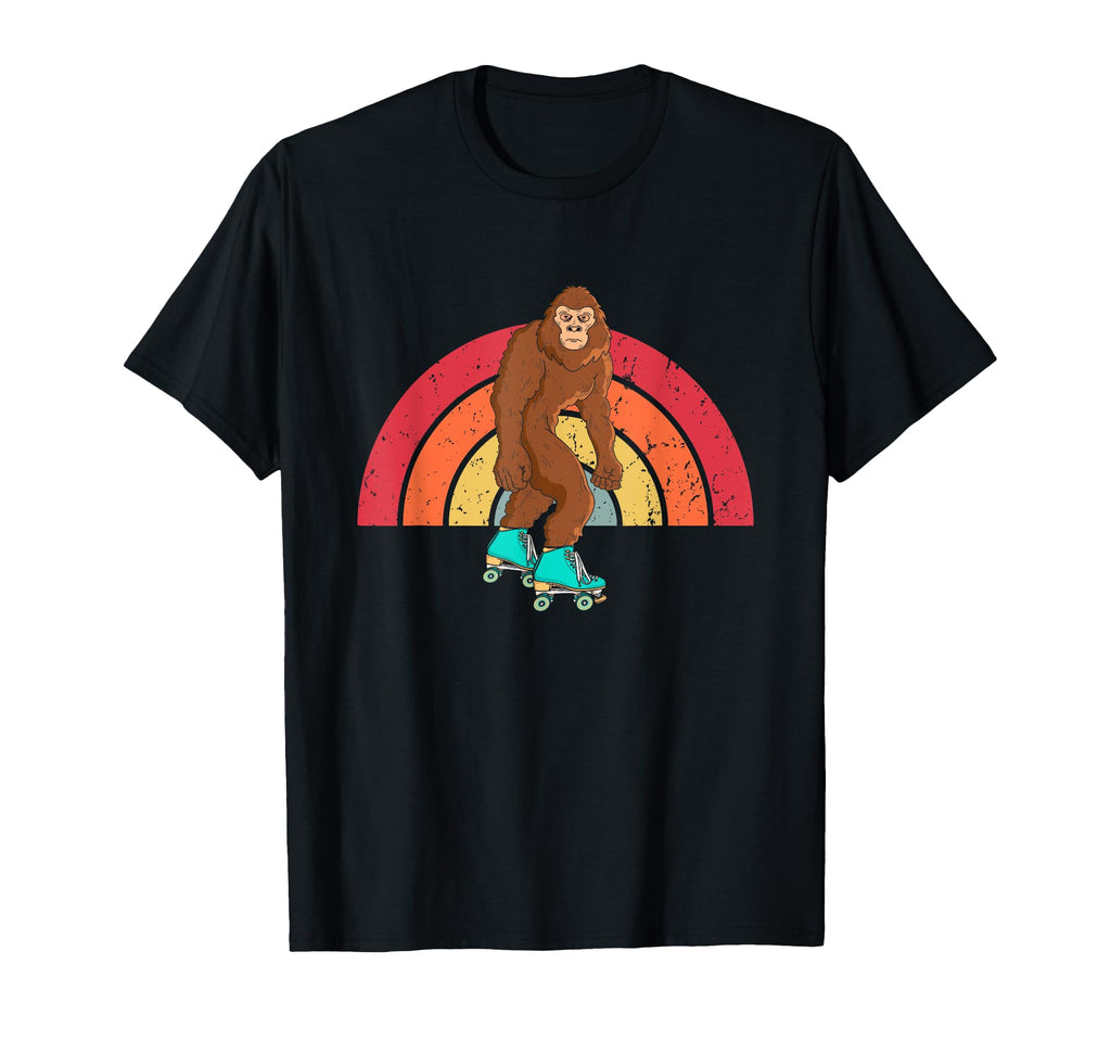 Roller Skating Bigfoot 80S Sasquatch Skater T-Shirt - Graphic Print Unisex - T-Shirt, Sweatshirt, Hoodie