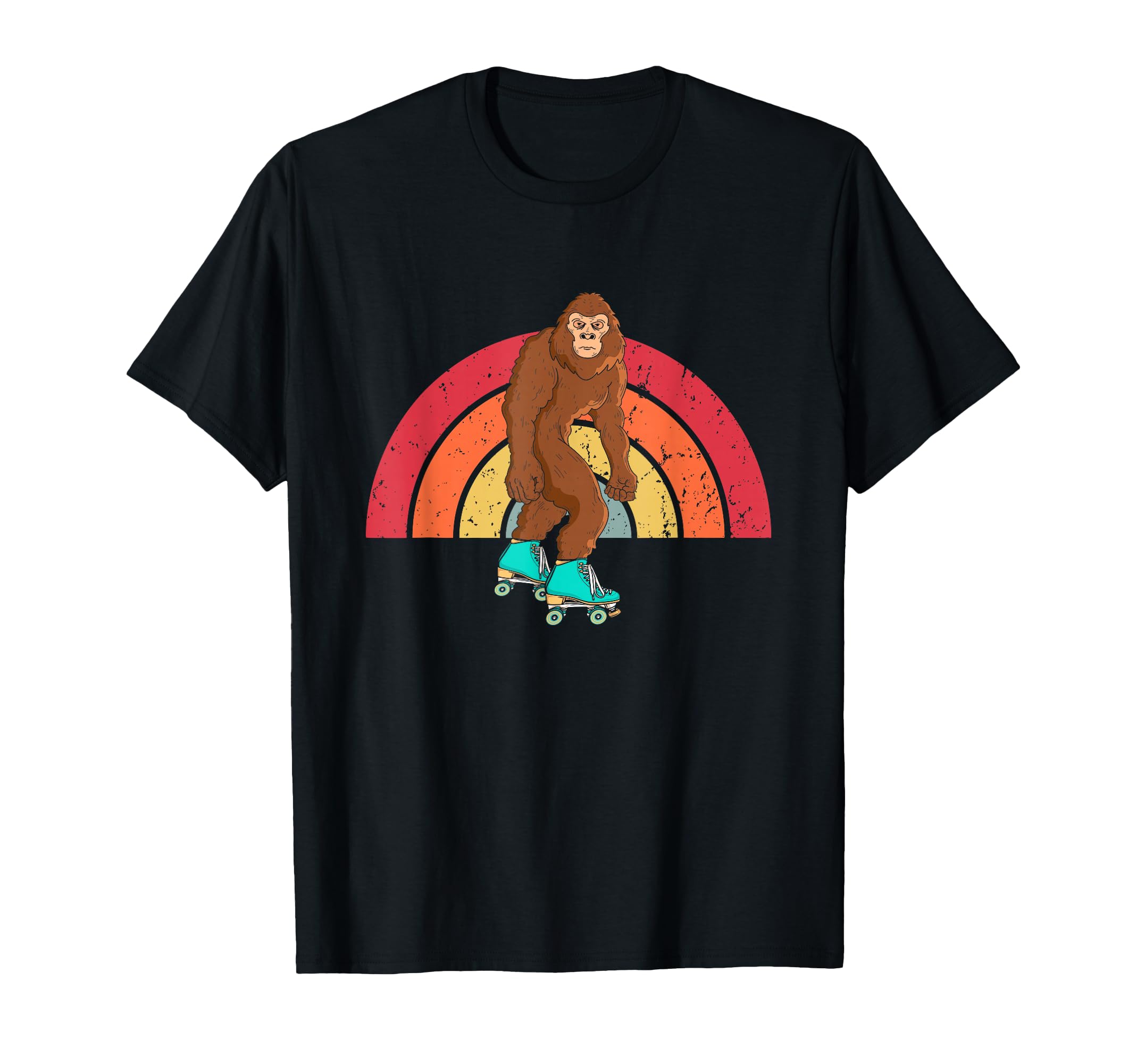 Roller Skating Bigfoot 80S Sasquatch Skater T-Shirt - Graphic Print Unisex - T-Shirt, Sweatshirt, Hoodie
