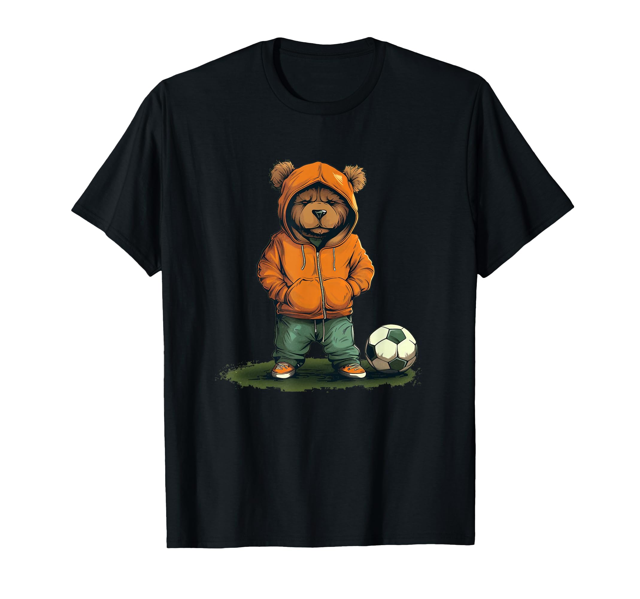 Funny Teddy Bear Loves Soccer And T-Shirt - Minimalist Print Unisex - T-Shirt, Sweatshirt, Hoodie