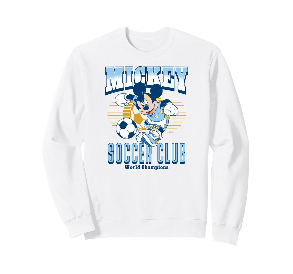 Mickey Mouse Soccer Club World Sweatshirt - Novelty Apparel for Adults - T-Shirt, Sweatshirt, Hoodie