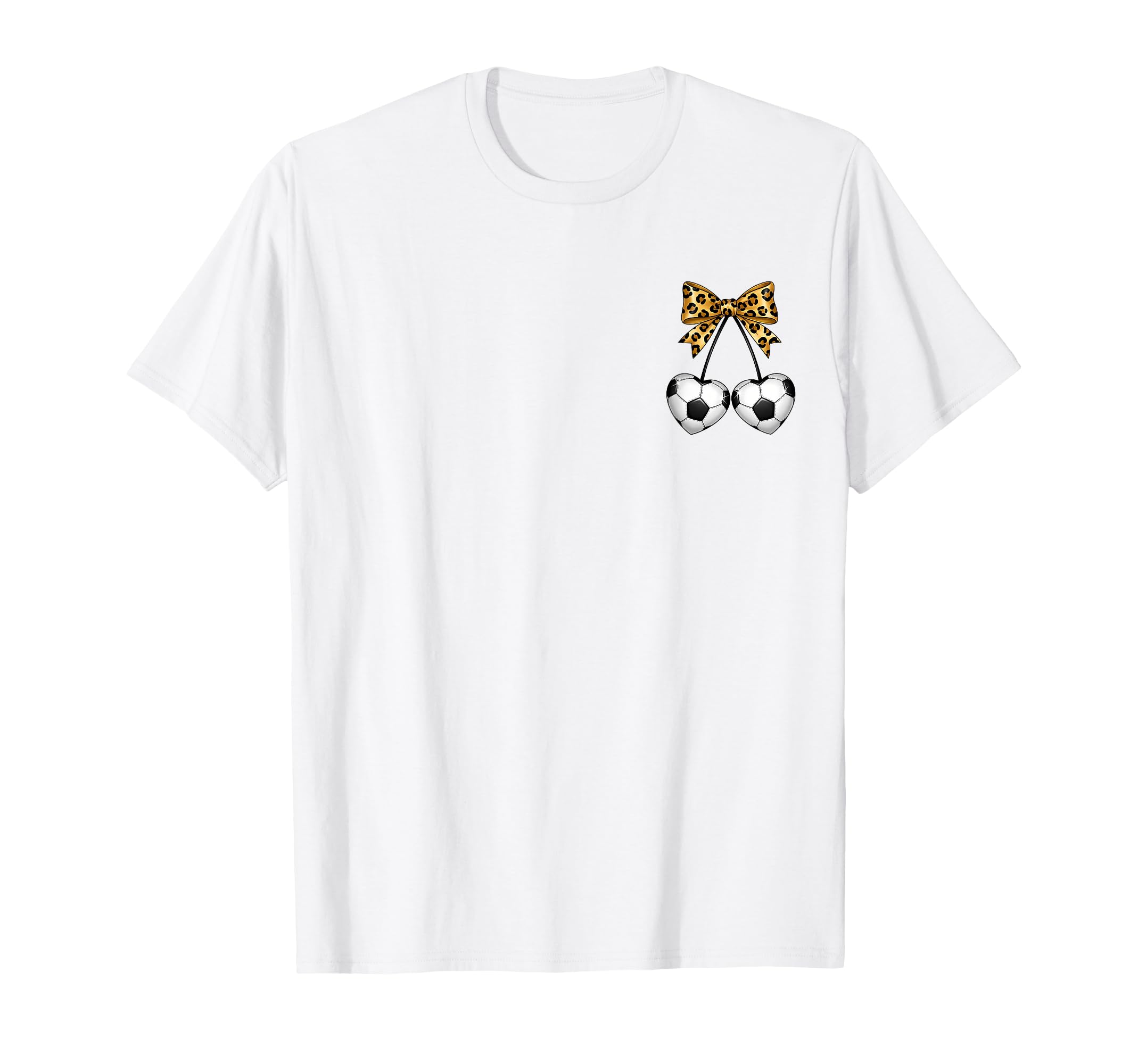 Soccer Cherry Soccer Coquette Leopard T-Shirt - Trendy Graphic for Adults - T-Shirt, Sweatshirt, Hoodie