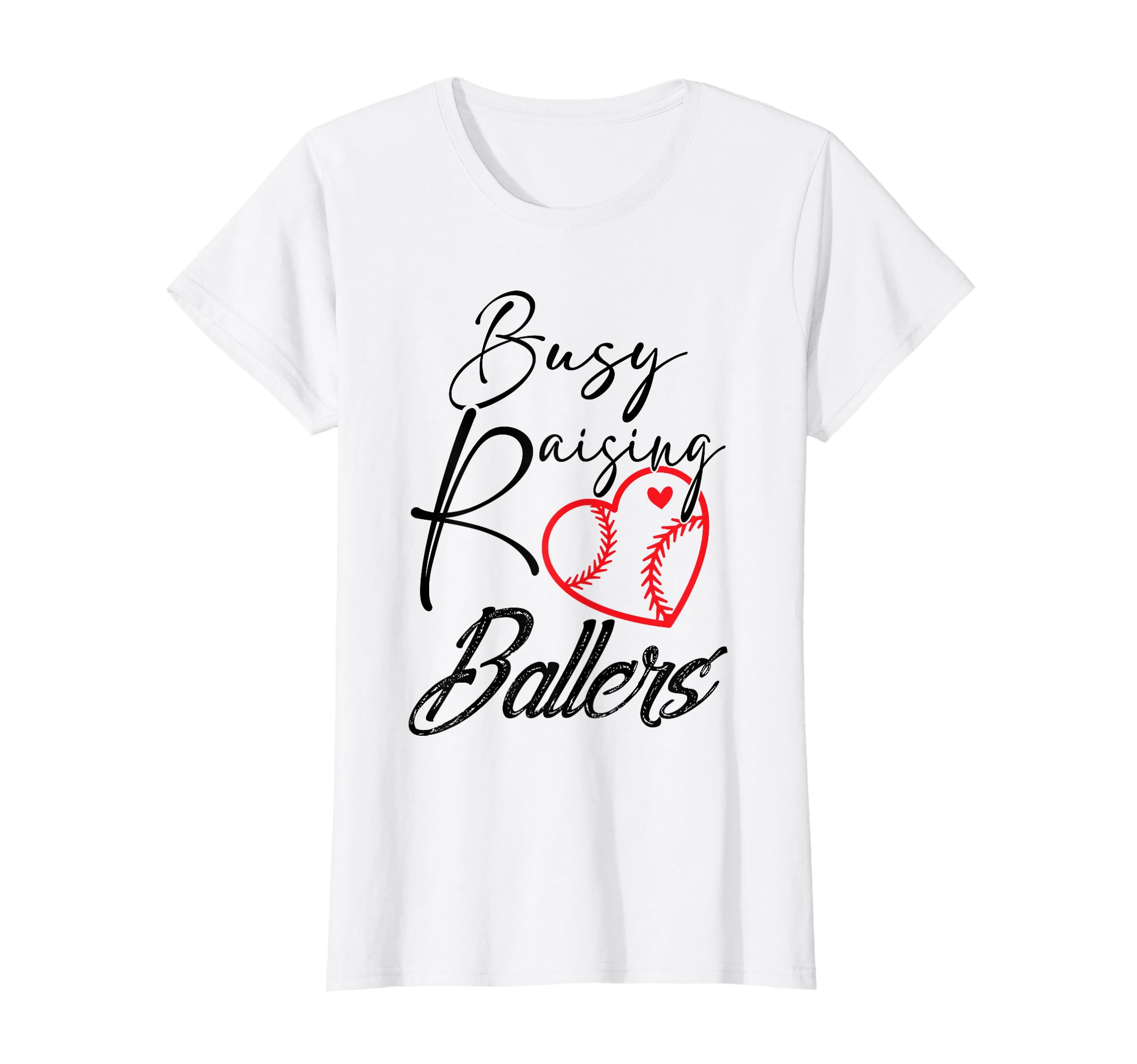 Busy Raising Ballers Heart Softball T-Shirt - Aesthetic Graphic Men Women - T-Shirt, Sweatshirt, Hoodie