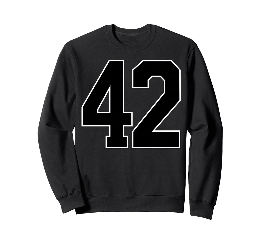Black Sports Team Number 42 Fan Sweatshirt - Fun Novelty Design for Adults - T-Shirt, Sweatshirt, Hoodie