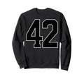 Black Sports Team Number 42 Fan Sweatshirt - Fun Novelty Design for Adults - T-Shirt, Sweatshirt, Hoodie