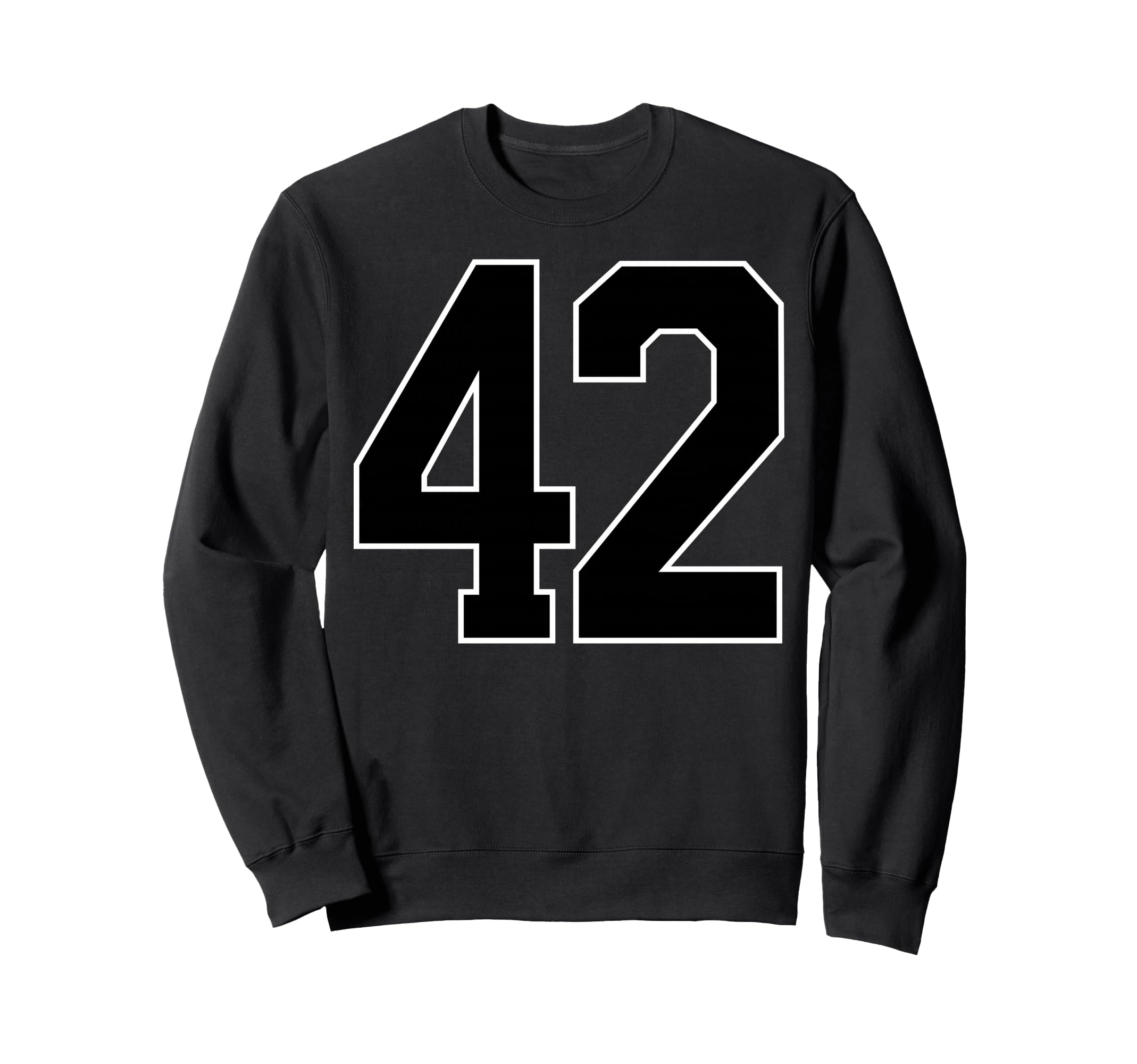 Black Sports Team Number 42 Fan Sweatshirt - Fun Novelty Design for Adults - T-Shirt, Sweatshirt, Hoodie