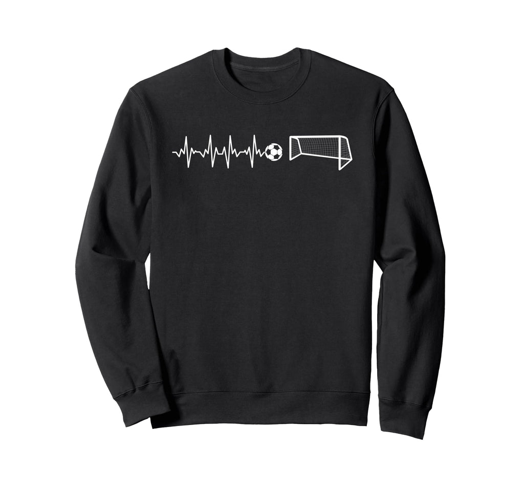 Funny Soccer Heartbeat Ecg Football Goal Sweatshirt - Graphic Print Unisex - T-Shirt, Sweatshirt, Hoodie