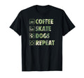 Coffee Skate Dogs Repeat Roller Skating T-Shirt - Trendy Graphic Men Women - T-Shirt, Sweatshirt, Hoodie