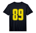 Yellow Sports Team Number 89 T-Shirt - Minimalist Print Men Women - T-Shirt, Sweatshirt, Hoodie