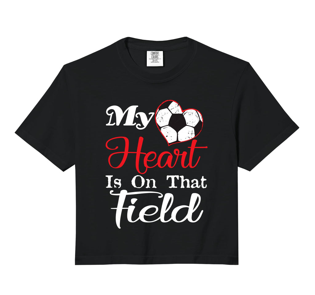 My Heart Is That Field Soccer Hoodie - Fun Novelty Design Men Women - T-Shirt, Sweatshirt, Hoodie