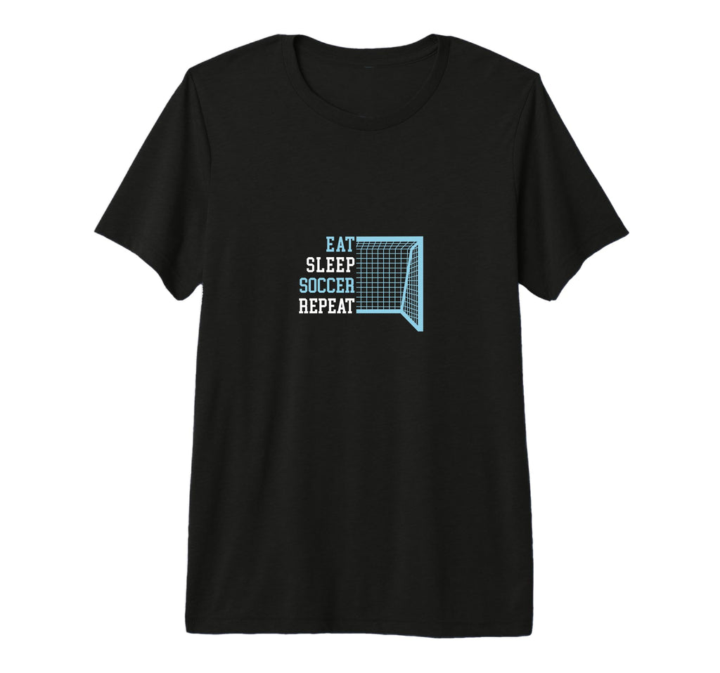 Eat Sleep Soccer Repeat Tri Blend T-Shirt - Minimalist Print for Adults - T-Shirt, Sweatshirt, Hoodie