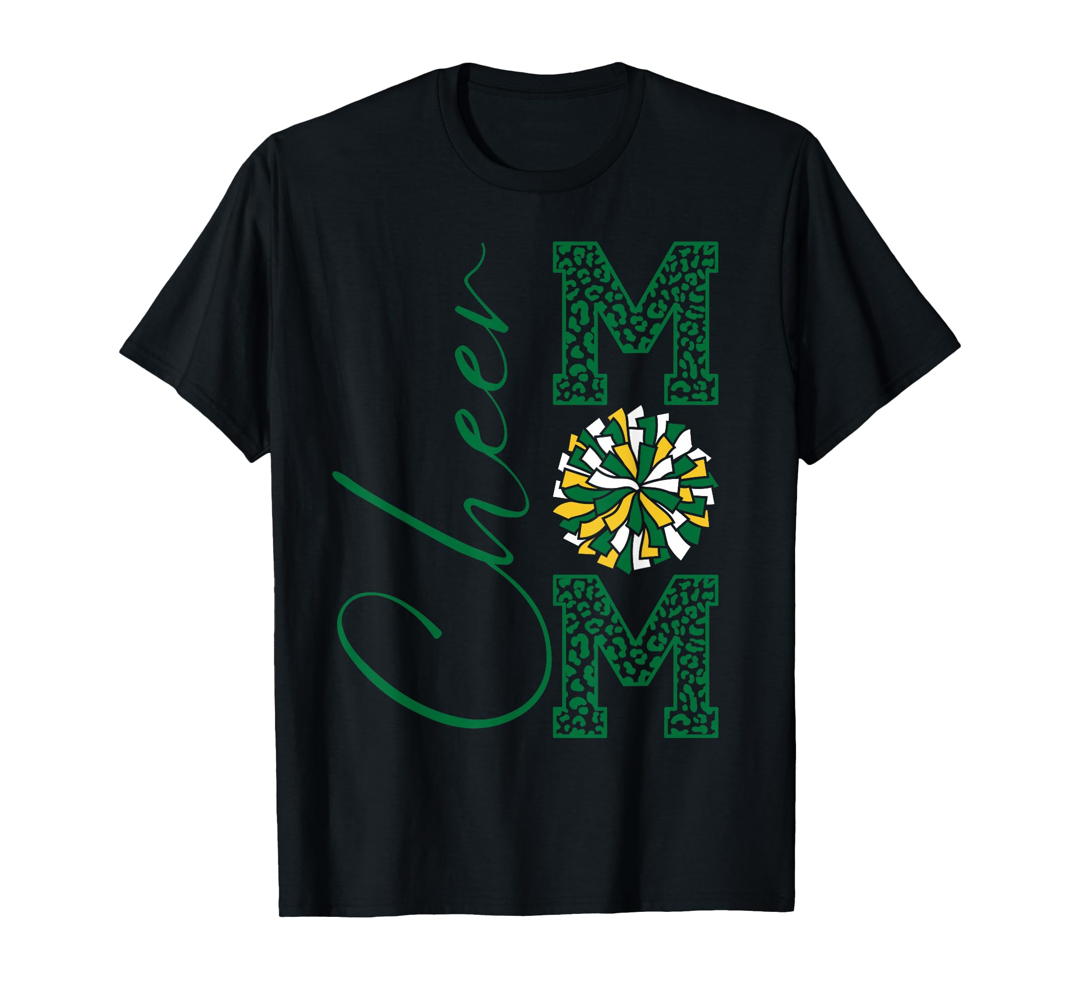 Cheer Mom Green Yellow White Gold T-Shirt - Trendy Graphic Men Women - T-Shirt, Sweatshirt, Hoodie