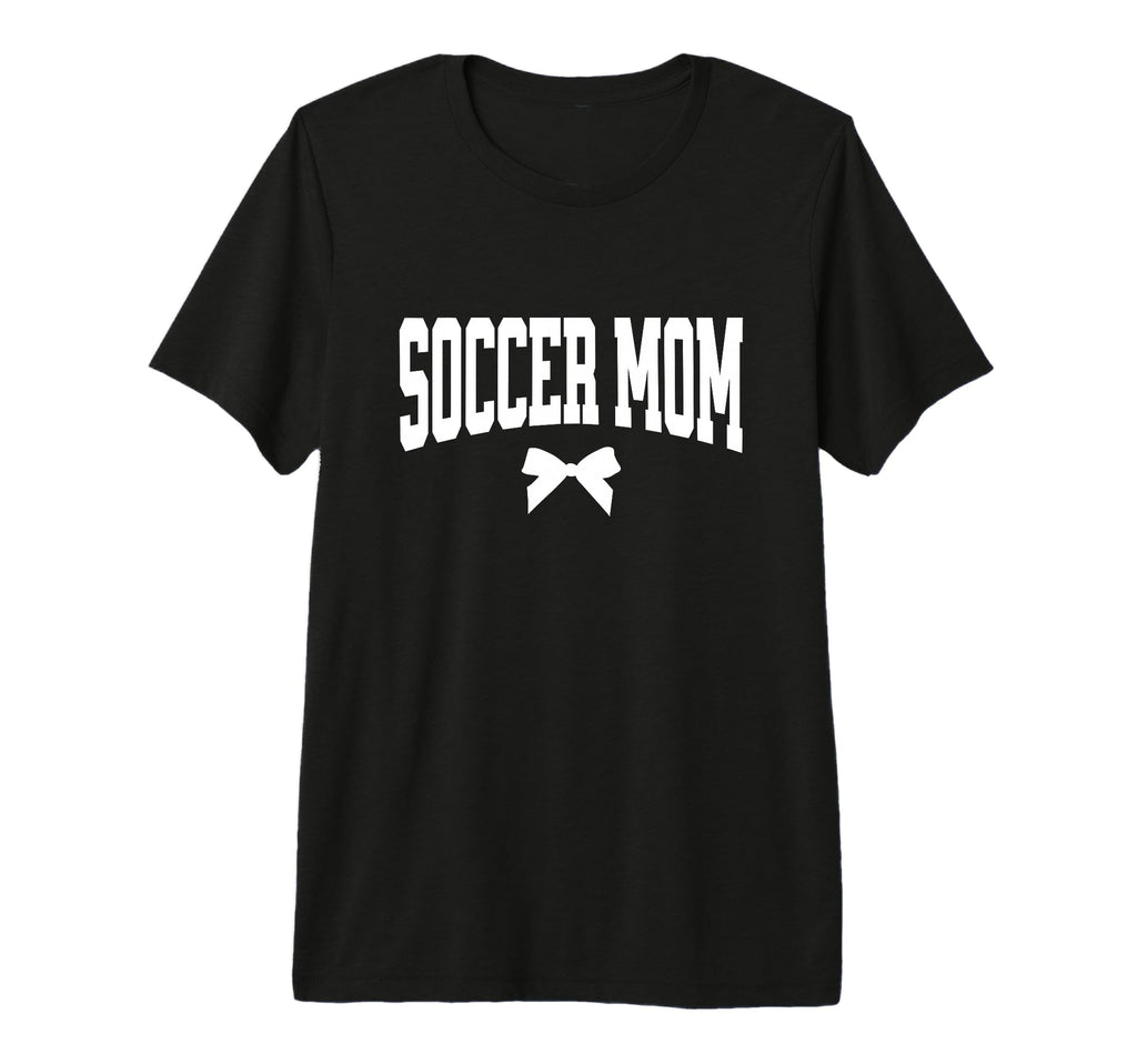 Soccer Mom Bow Soccer Team Mama T-Shirt - Fun Novelty Design for Adults - T-Shirt, Sweatshirt, Hoodie