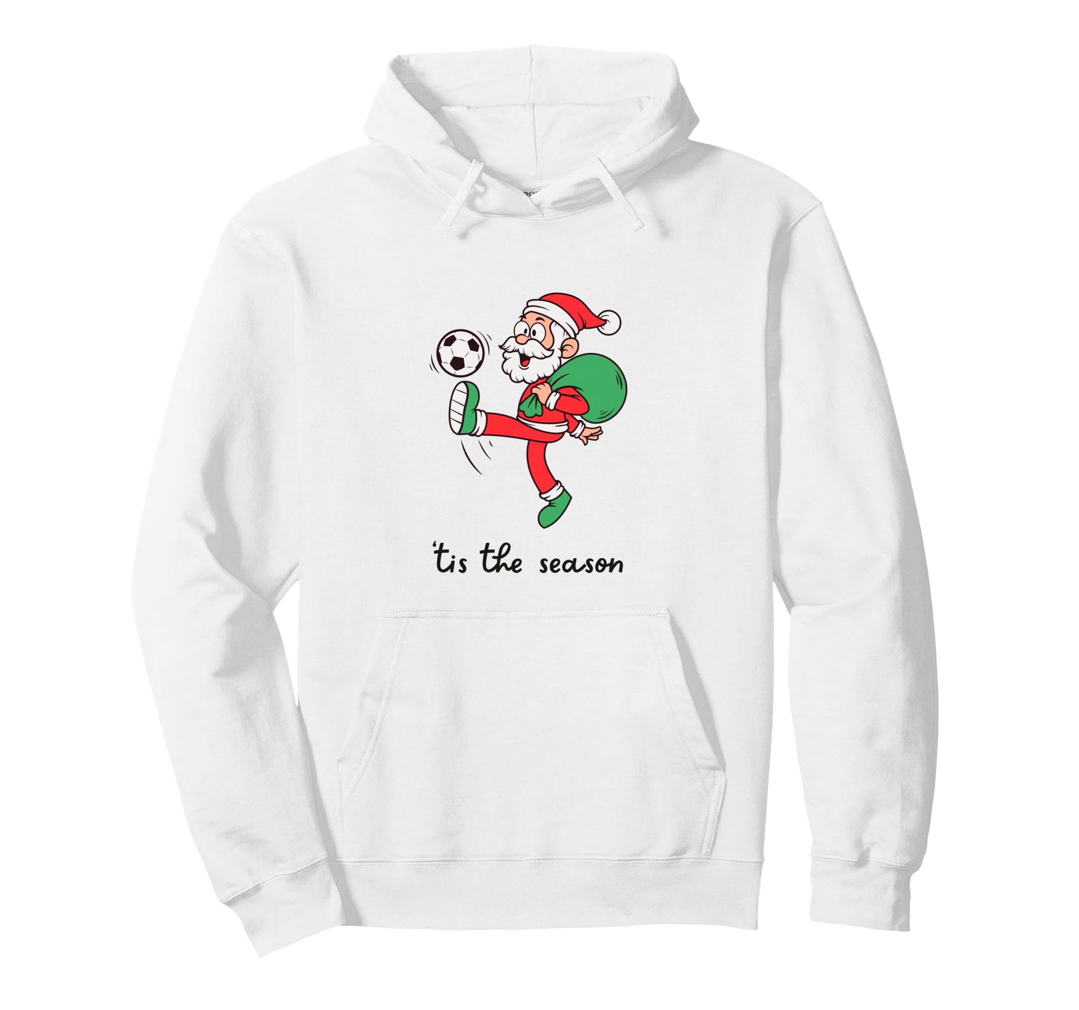 Fun Santa Footballer Soccer Player Tis Hoodie - Unique Graphic Unisex - T-Shirt, Sweatshirt, Hoodie