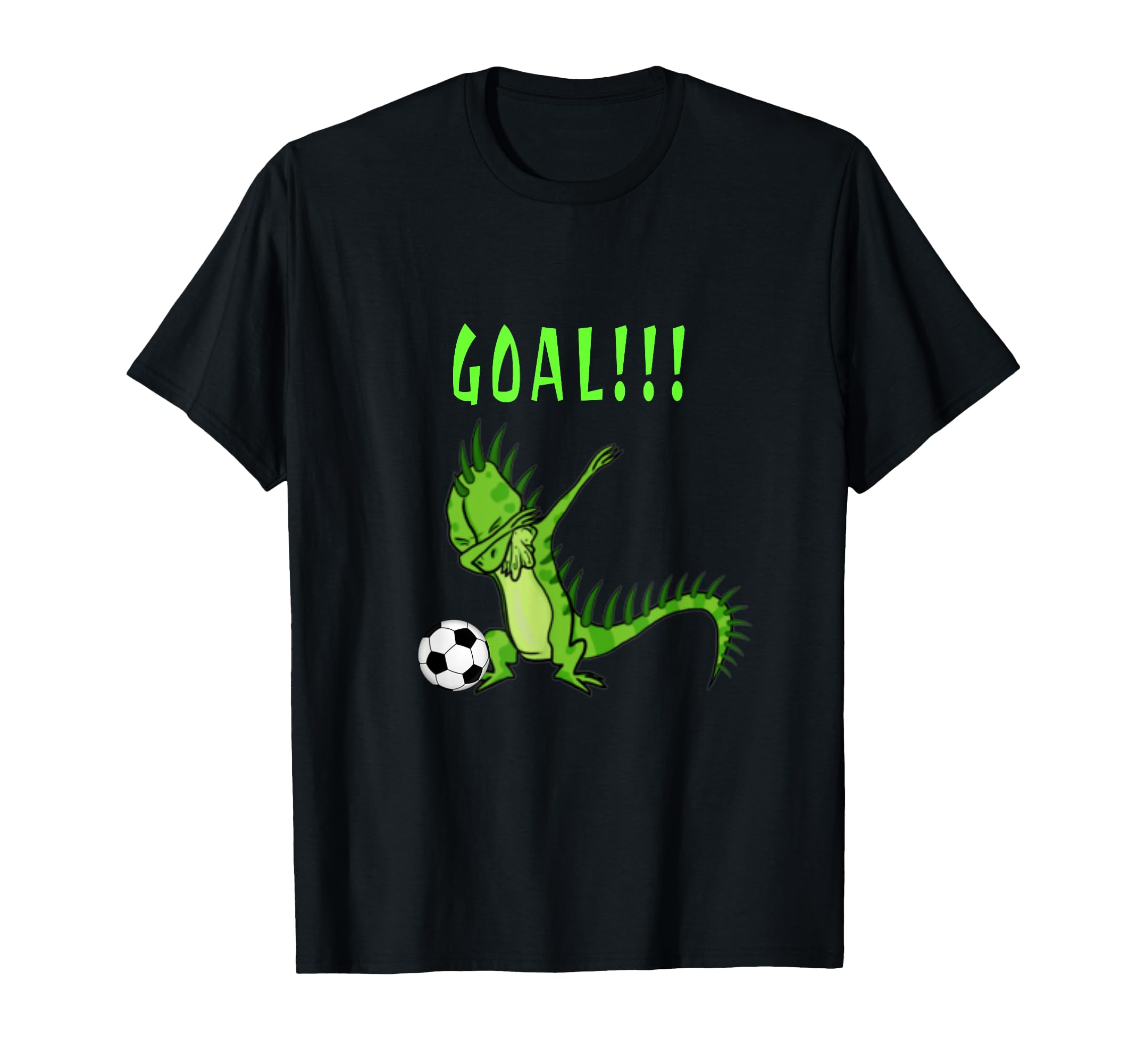 Goal Dabbing Iguana Love Soccer Themed T-Shirt - Graphic Print Unisex - T-Shirt, Sweatshirt, Hoodie