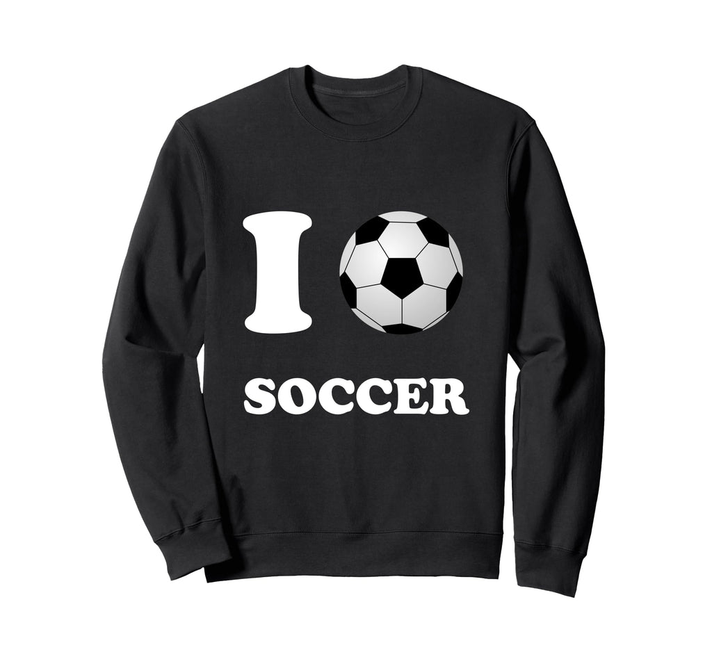 I Love Heart Soccer Ball Futbol Sweatshirt - Custom Art Print Men Women - T-Shirt, Sweatshirt, Hoodie