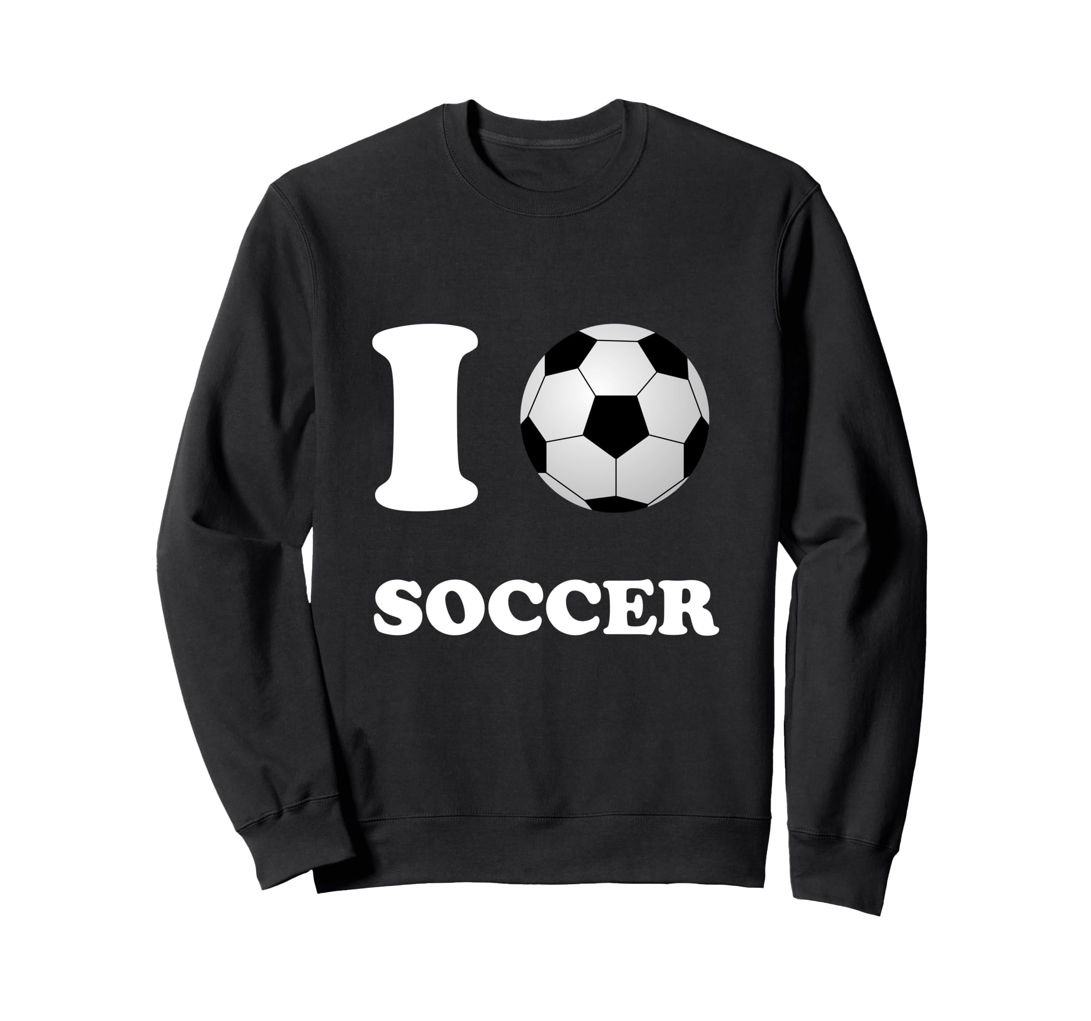I Love Heart Soccer Ball Futbol Sweatshirt - Custom Art Print Men Women - T-Shirt, Sweatshirt, Hoodie
