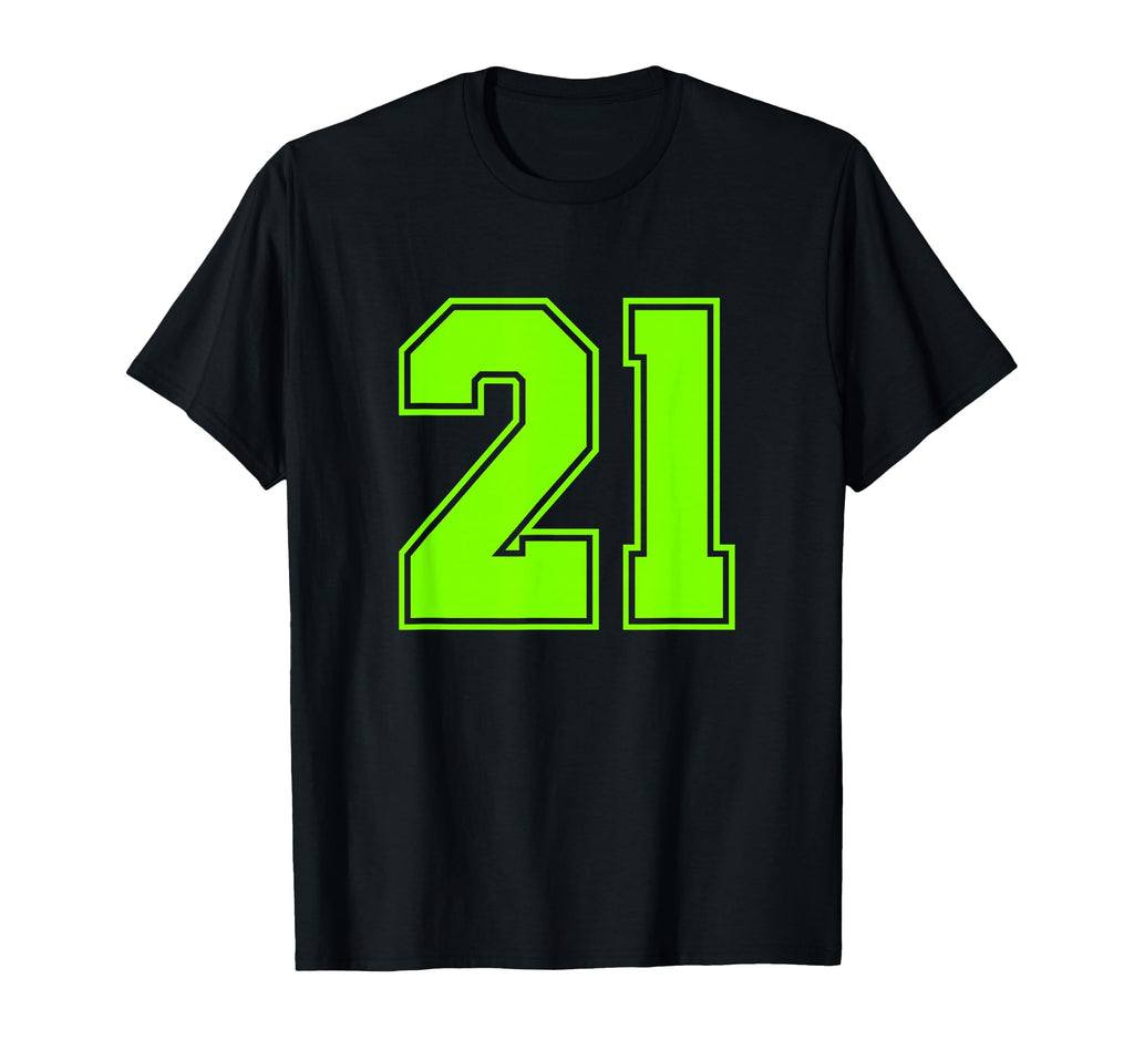 Number 21 Green Sports Team T-Shirt - Casual Everyday Wear Men Women - T-Shirt, Sweatshirt, Hoodie