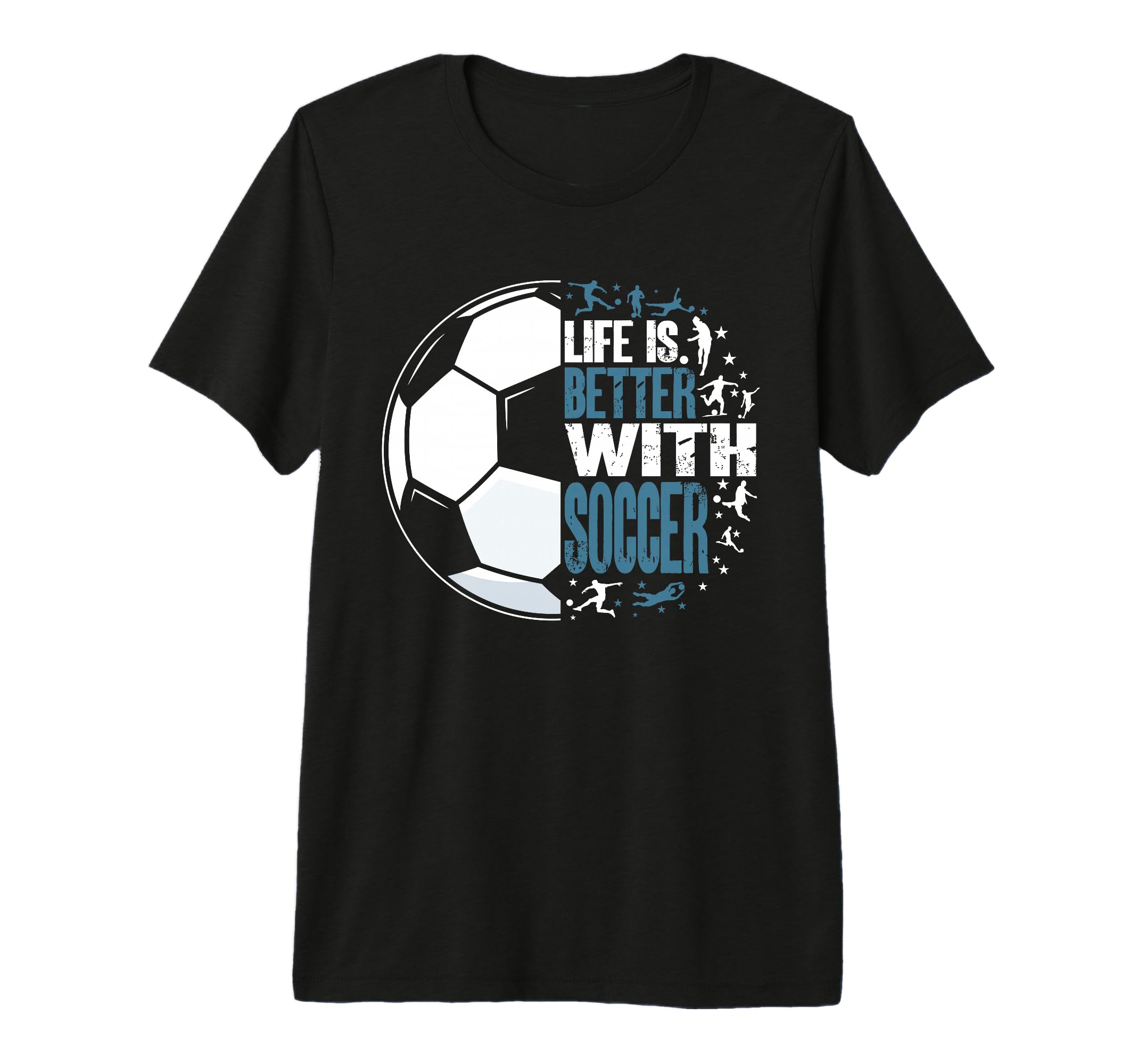 Funny Life Is Better Soccer Tri Blend T-Shirt - Minimalist Print Men Women - T-Shirt, Sweatshirt, Hoodie