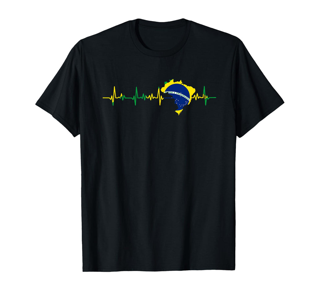 Brasilianische Flagge Herzschlag Brasil Hoodie - Minimalist Print Unisex - T-Shirt, Sweatshirt, Hoodie