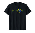 Brasilianische Flagge Herzschlag Brasil Hoodie - Minimalist Print Unisex - T-Shirt, Sweatshirt, Hoodie