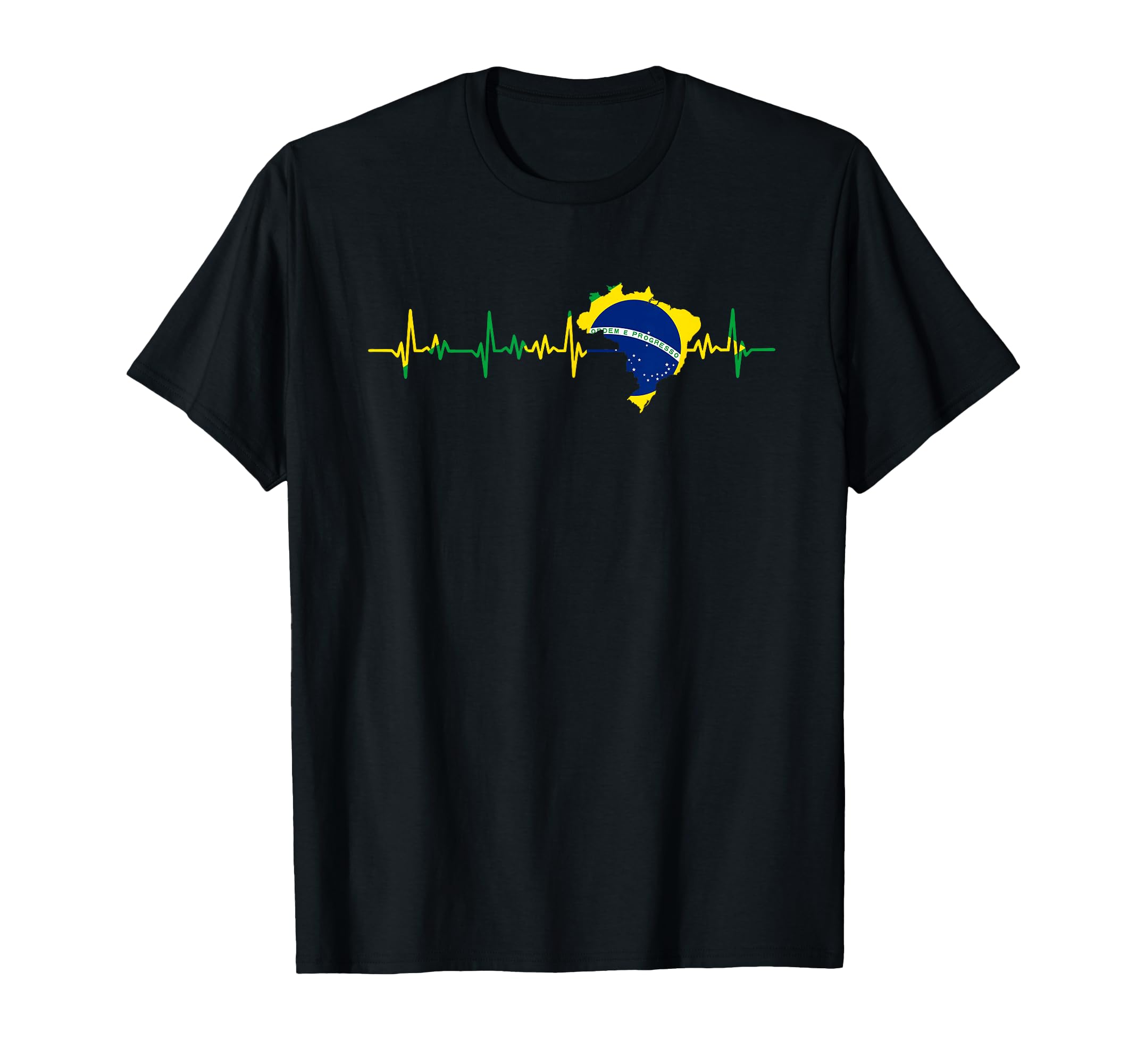 Brasilianische Flagge Herzschlag Brasil Hoodie - Minimalist Print Unisex - T-Shirt, Sweatshirt, Hoodie