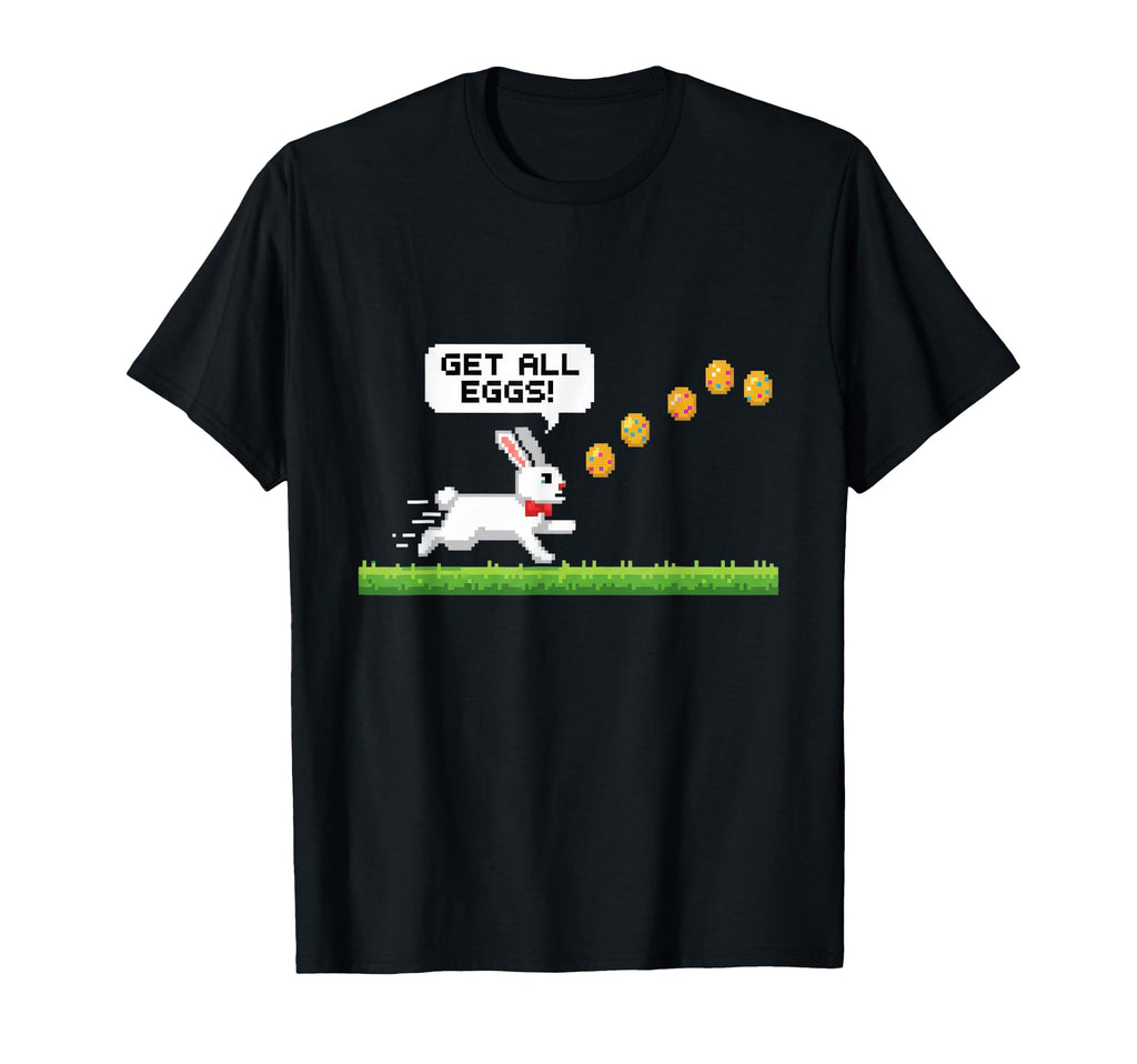 Get All Eggs Pixel Art Bunny Easter Egg T-Shirt - Novelty Apparel Unisex - T-Shirt, Sweatshirt, Hoodie