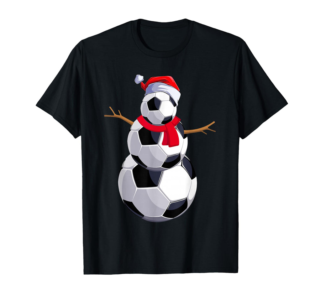 Funny Soccer Balls Santa Snowman T-Shirt - Graphic Print Men Women - T-Shirt, Sweatshirt, Hoodie