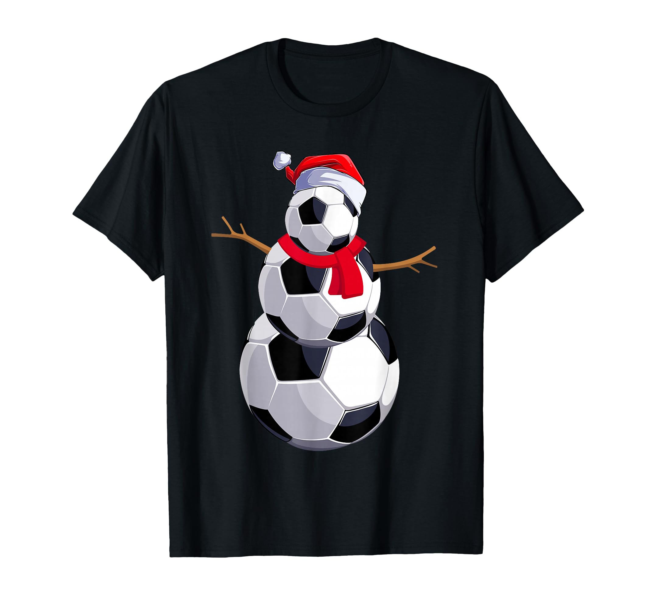Funny Soccer Balls Santa Snowman T-Shirt - Graphic Print Men Women - T-Shirt, Sweatshirt, Hoodie
