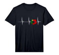 Portugal Soccer Futebol Heartbeat Ekg T-Shirt - Novelty Apparel Unisex - T-Shirt, Sweatshirt, Hoodie