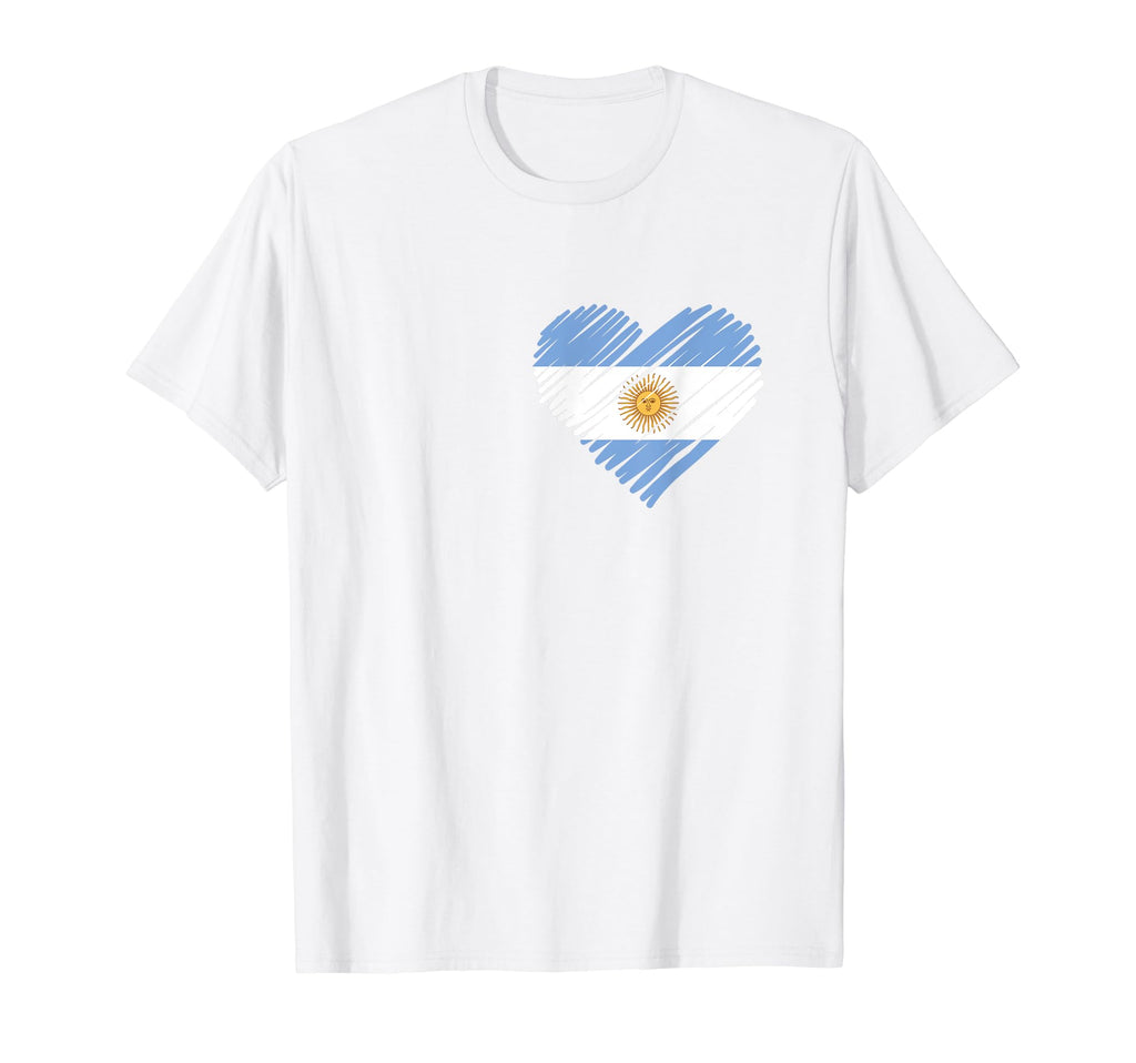 Argentina Heart World Futbol Fan Lover T-Shirt - Custom Art Print Unisex - T-Shirt, Sweatshirt, Hoodie