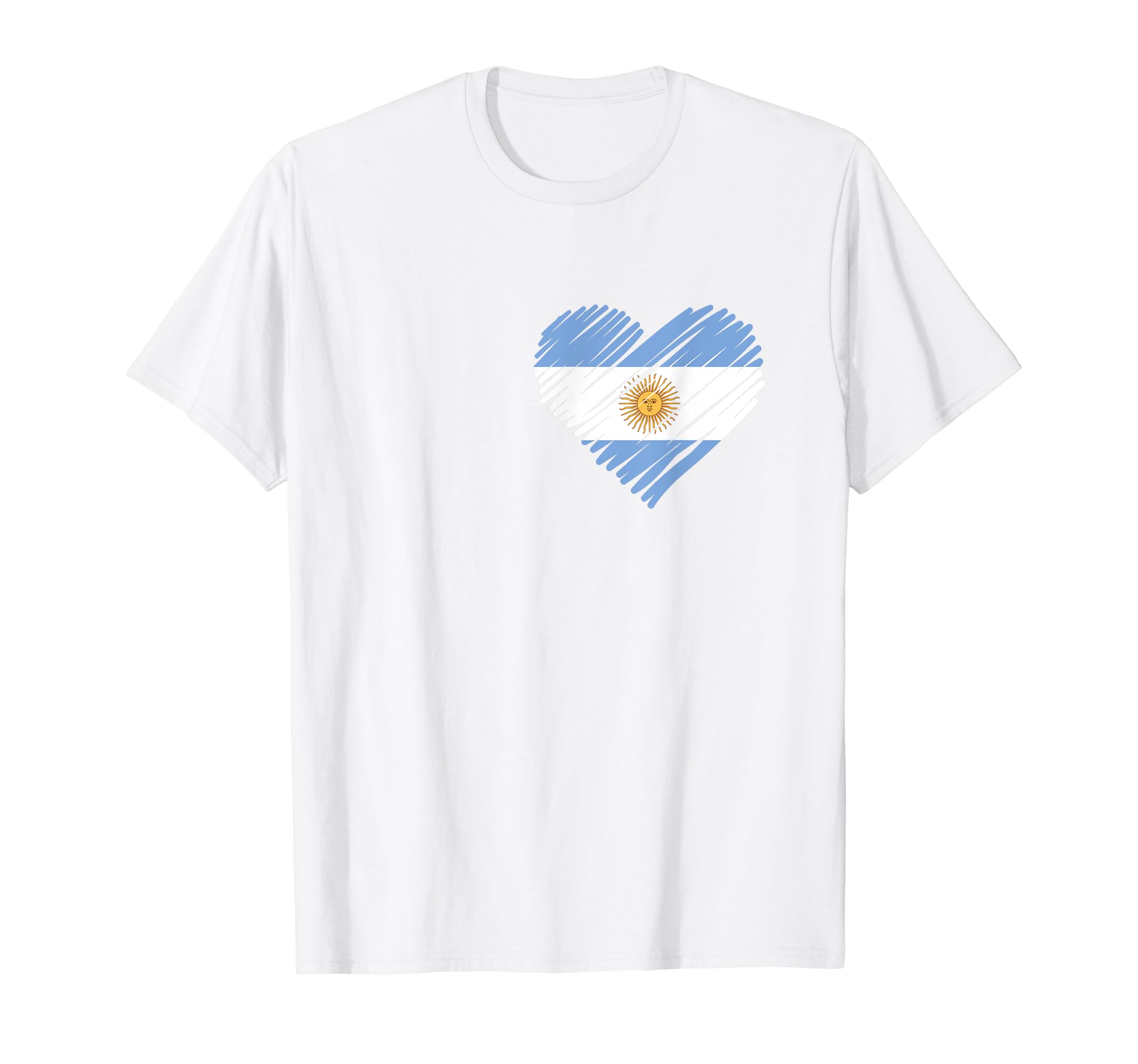 Argentina Heart World Futbol Fan Lover T-Shirt - Custom Art Print Unisex - T-Shirt, Sweatshirt, Hoodie