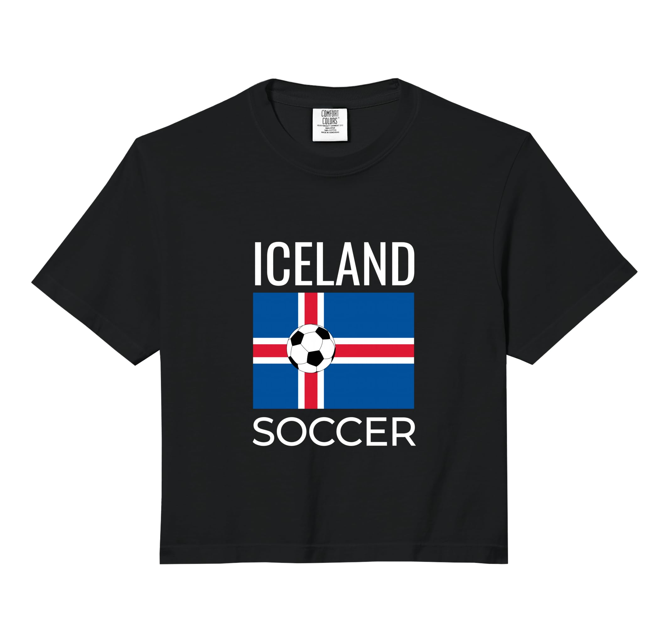 Iceland Soccer Football Ball Comfort Hoodie - Novelty Apparel for Adults - T-Shirt, Sweatshirt, Hoodie