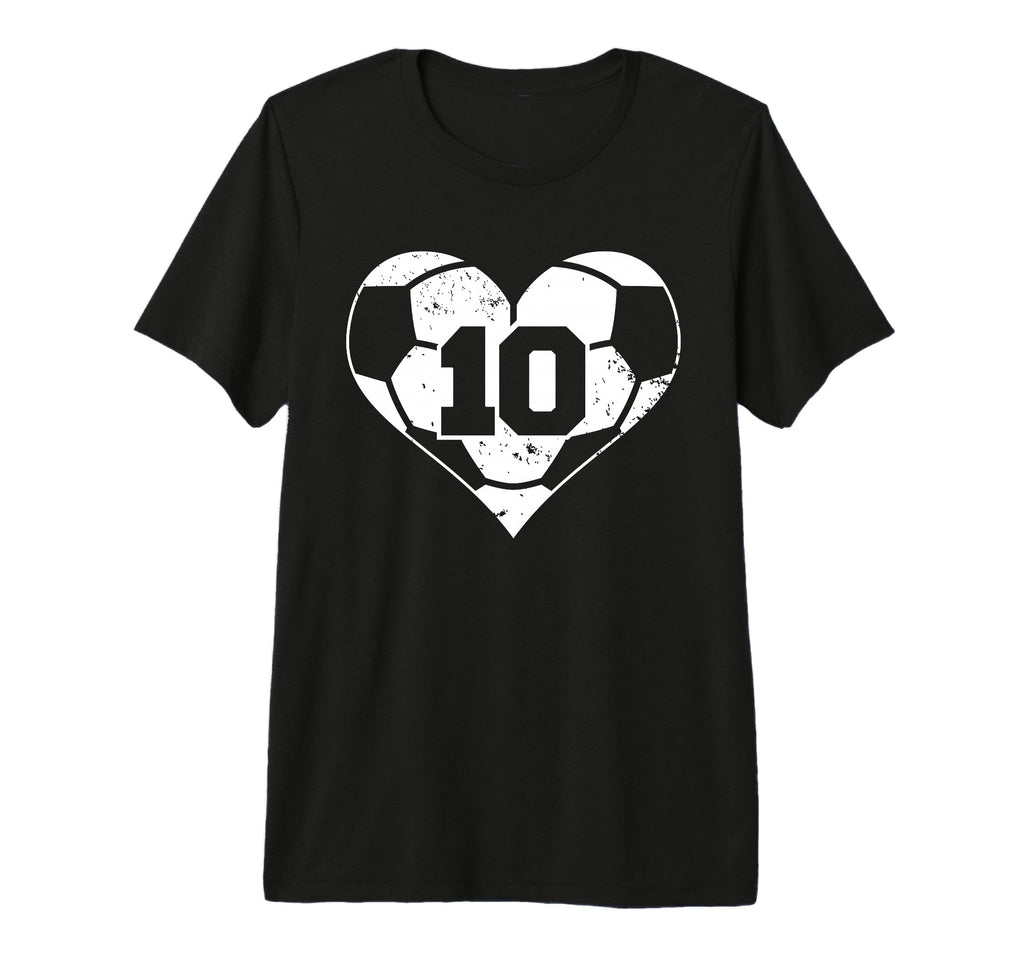 Soccer Number 10 Jersey Funny Soccer Heart T-Shirt - Trendy Graphic Unisex - T-Shirt, Sweatshirt, Hoodie