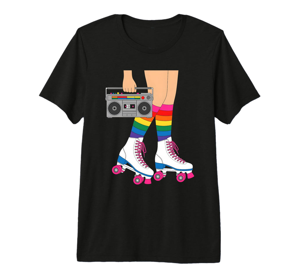 Skate Boombox Rainbow Socks Roller T-Shirt - Graphic Print Men Women - T-Shirt, Sweatshirt, Hoodie