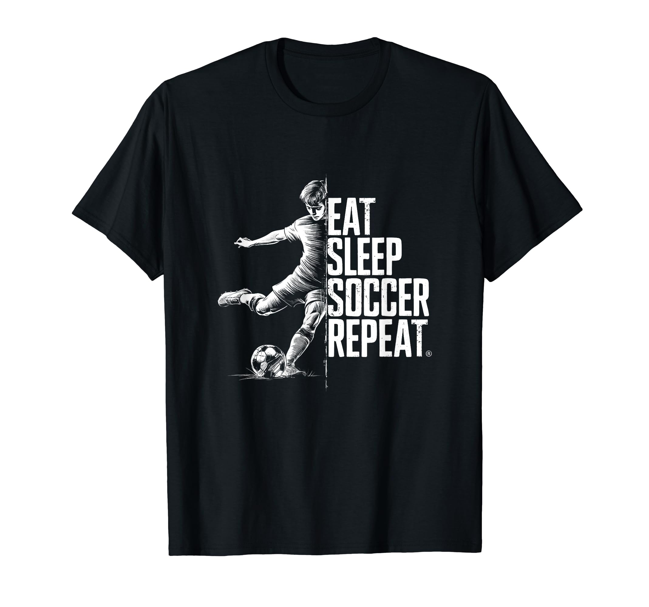 Eat Sleep Soccer Repeat T-Shirt - Aesthetic Graphic Men Women - T-Shirt, Sweatshirt, Hoodie