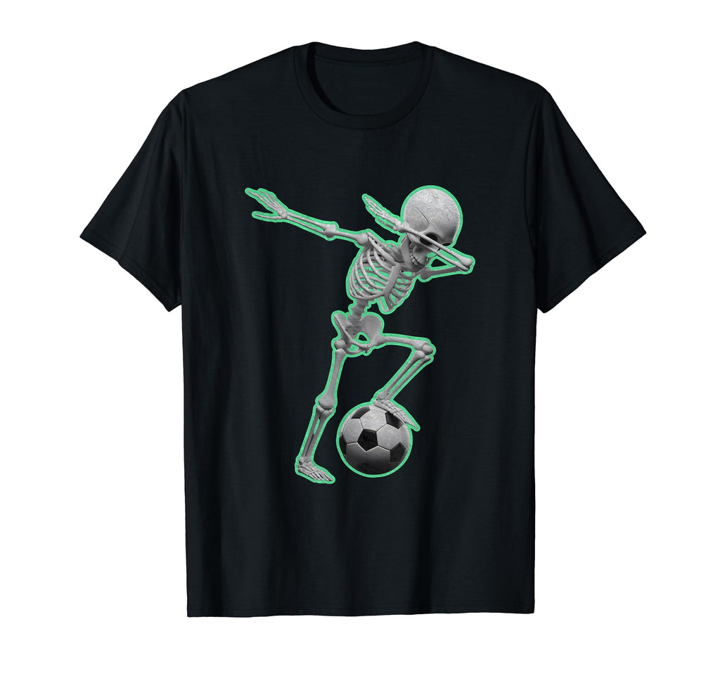 Dabbing Skeleton Soccer Spooky T-Shirt - Minimalist Print for Adults - T-Shirt, Sweatshirt, Hoodie