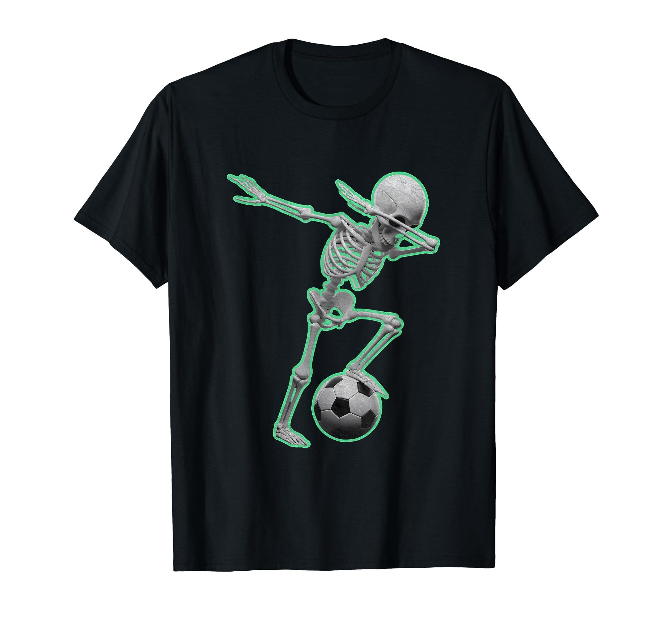 Dabbing Skeleton Soccer Spooky T-Shirt - Minimalist Print for Adults - T-Shirt, Sweatshirt, Hoodie