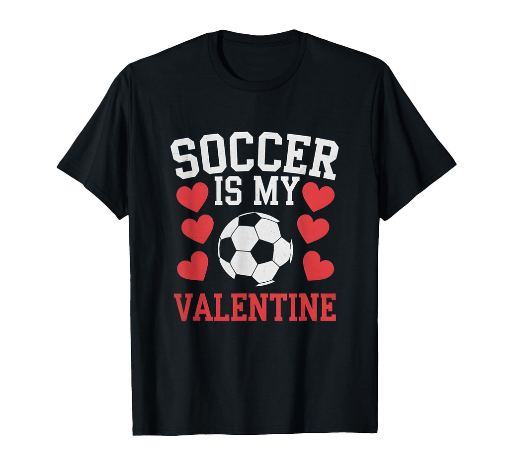 Love Soccer Heart Valentine Sports T-Shirt - Novelty Apparel for Adults - T-Shirt, Sweatshirt, Hoodie