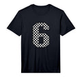 Number 6 Checkered Number T-Shirt - Fun Novelty Design for Adults - T-Shirt, Sweatshirt, Hoodie
