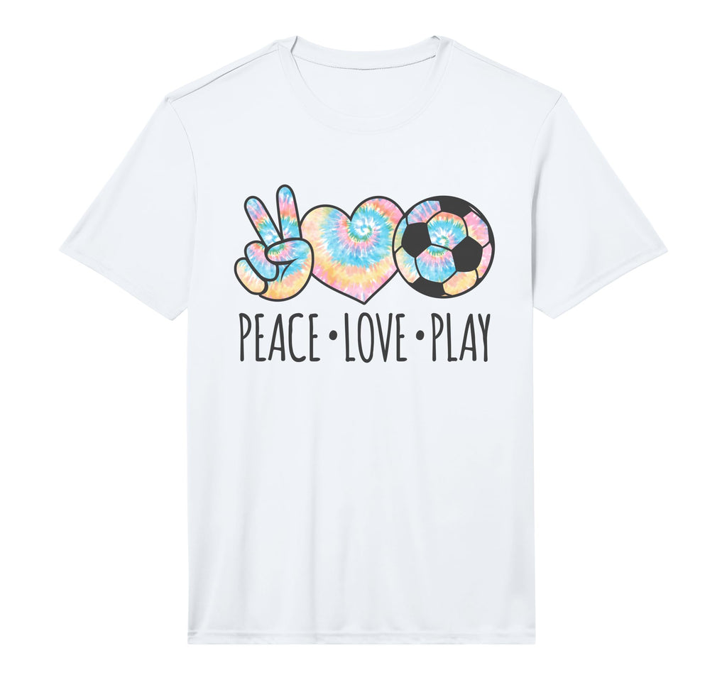 Tie Dye Soccer Teen Peace Love Play T-Shirt - Custom Art Print Men Women - T-Shirt, Sweatshirt, Hoodie