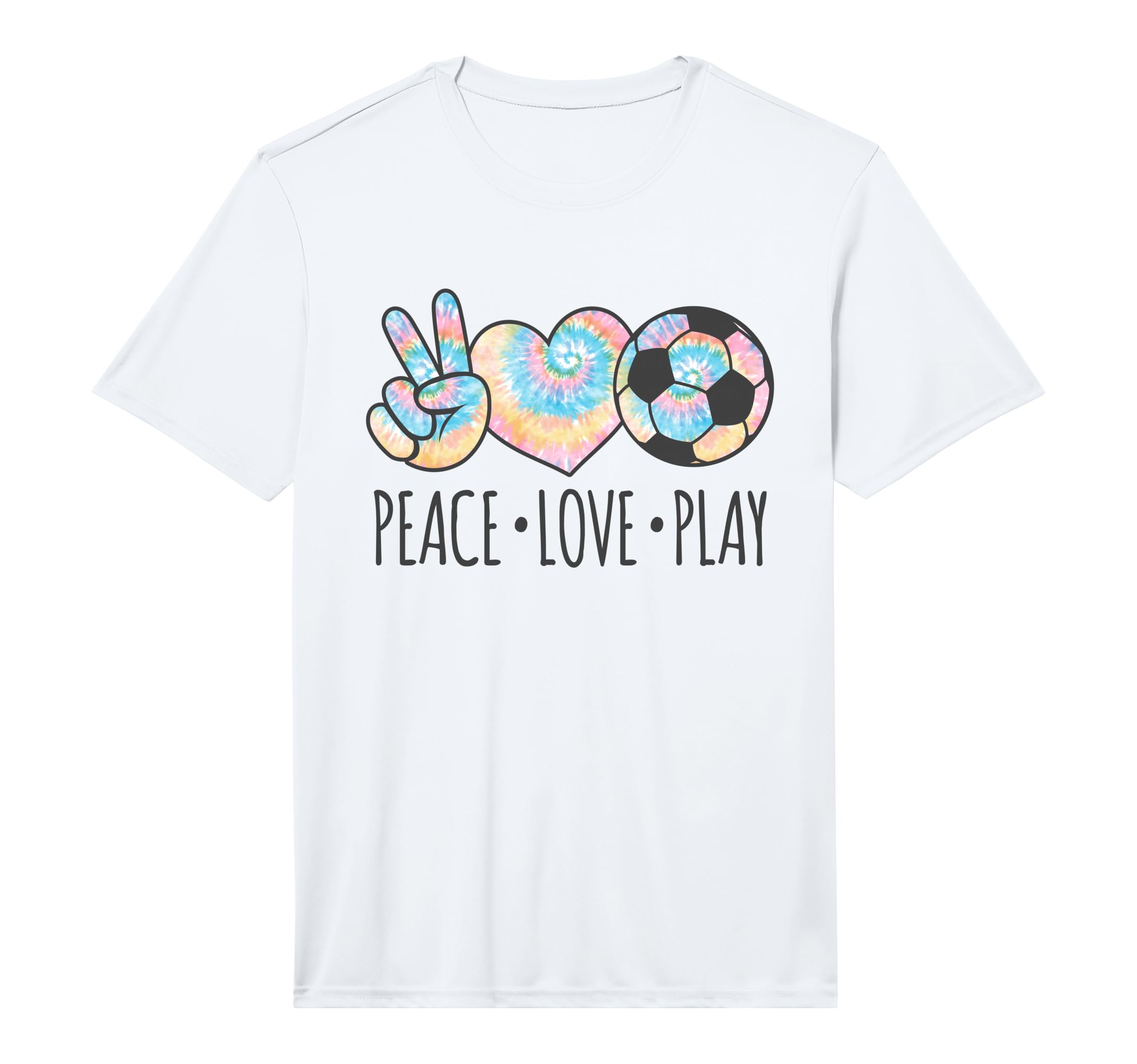 Tie Dye Soccer Teen Peace Love Play T-Shirt - Fun Novelty Design Men Women - T-Shirt, Sweatshirt, Hoodie