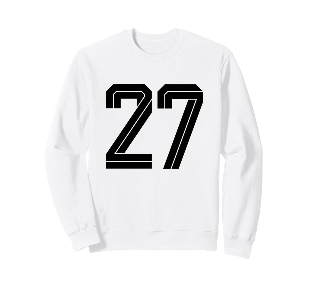 27 White Number 27 Sports Fan Soccer Sweatshirt - Trendy Graphic Unisex - T-Shirt, Sweatshirt, Hoodie