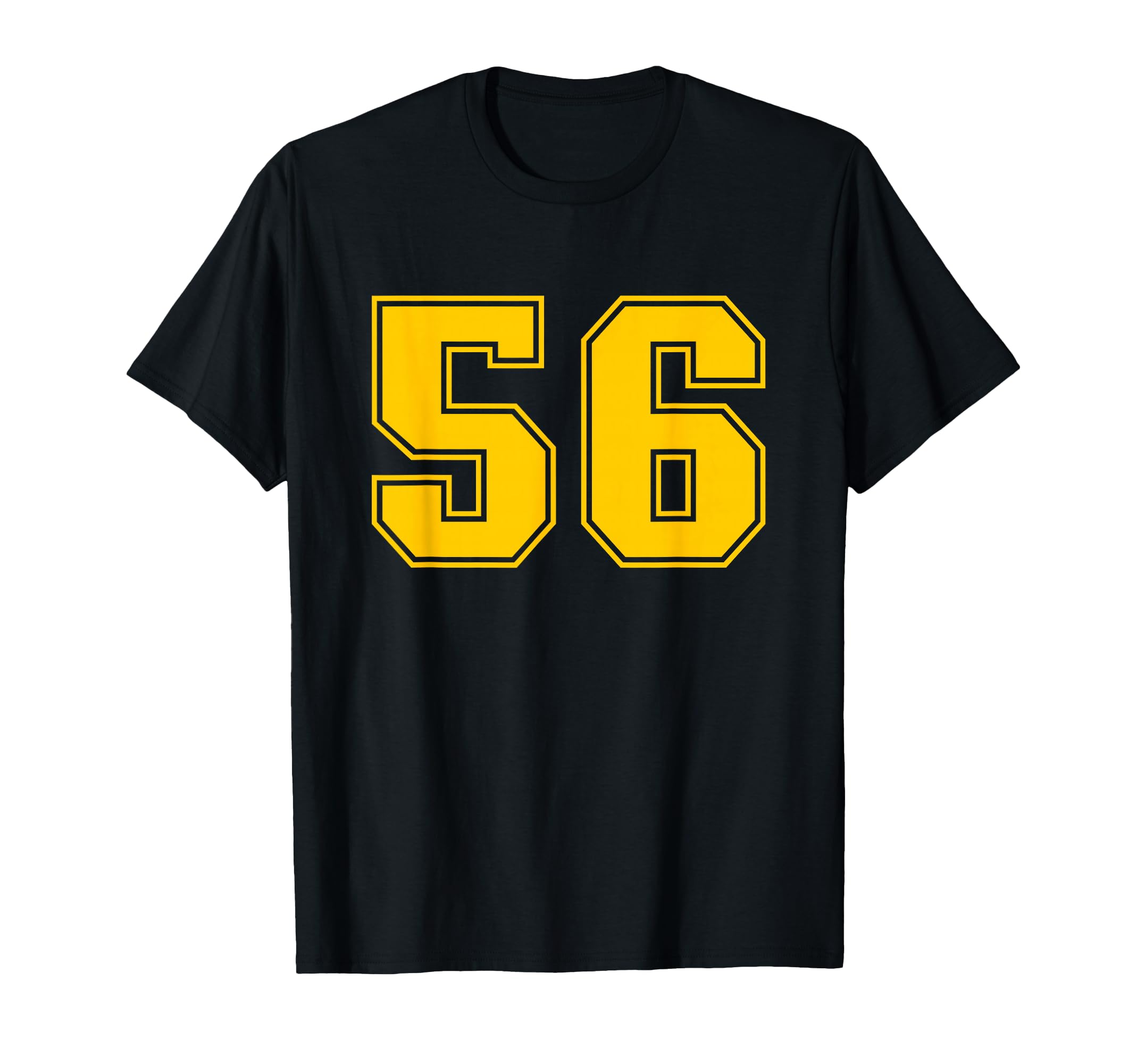 Number 56 Yellow Sports Team T-Shirt - Fun Novelty Design Men Women - T-Shirt, Sweatshirt, Hoodie