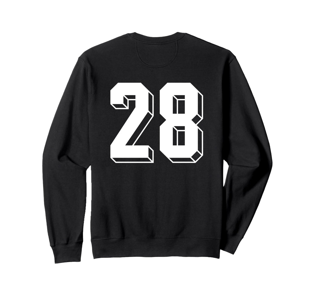 Number 28 Backside 80S 90S Team Sweatshirt - Minimalist Print Unisex - T-Shirt, Sweatshirt, Hoodie