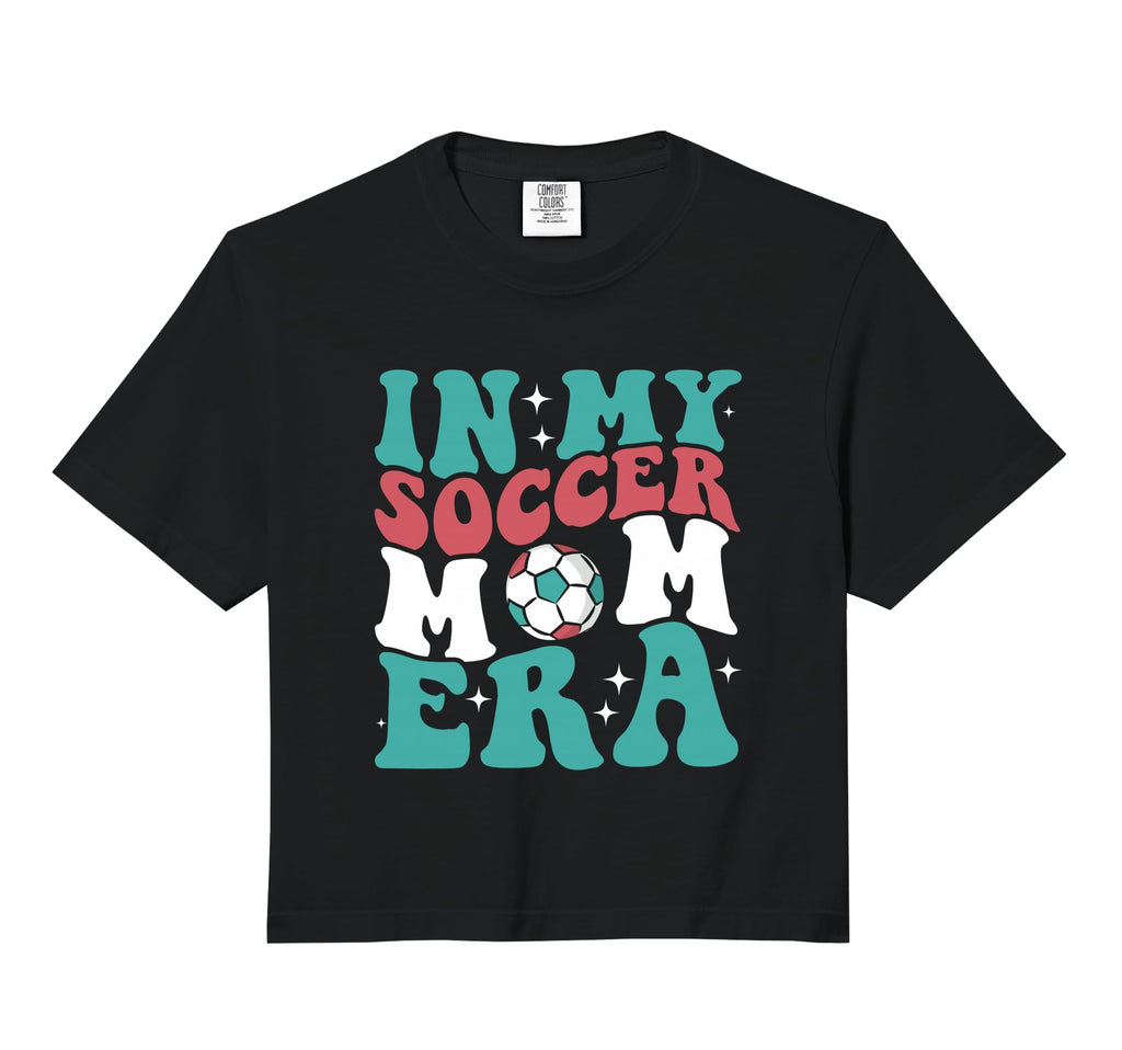 My Soccer Mom Era Comfort Colors Crop Hoodie - Streetwear Style for Adults - T-Shirt, Sweatshirt, Hoodie
