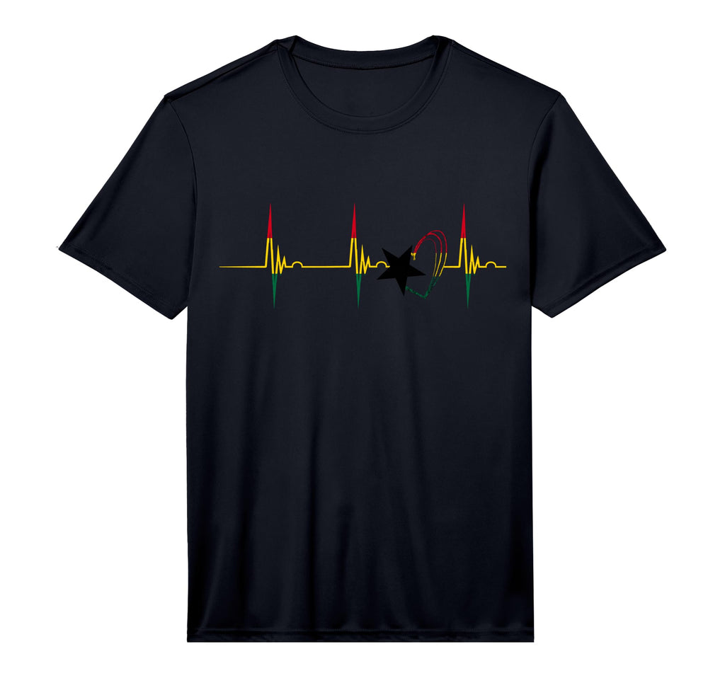 Ghanese Pride Ghana Heartbeat Ekg Pulse T-Shirt - Unique Graphic Unisex - T-Shirt, Sweatshirt, Hoodie