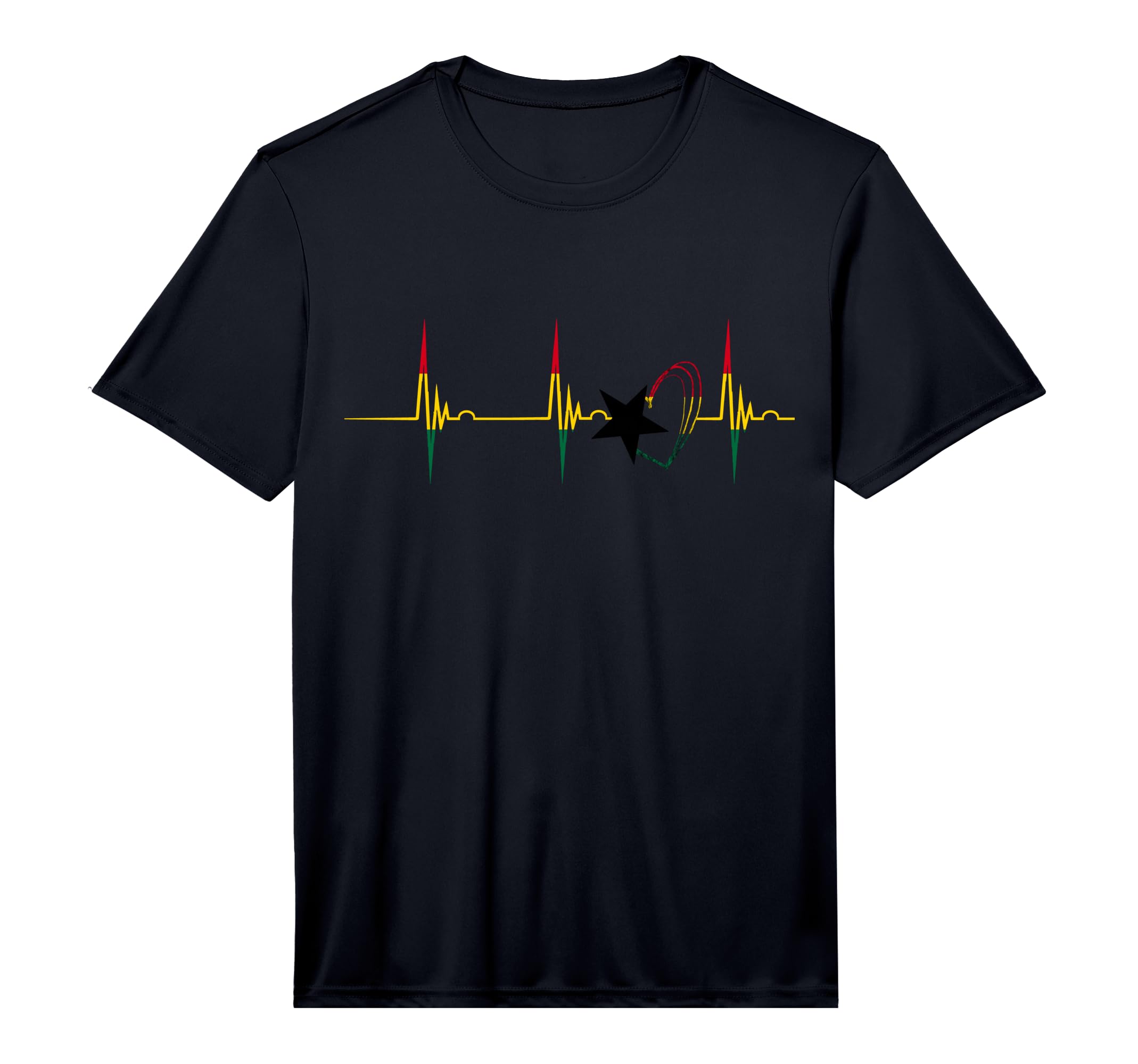 Ghanese Pride Ghana Heartbeat Ekg Pulse T-Shirt - Unique Graphic Unisex - T-Shirt, Sweatshirt, Hoodie